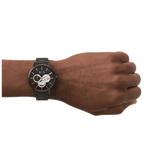 Armani Exchange Cayde Chronograph Black Dial Black Steel Strap Watch for Men - AX2748