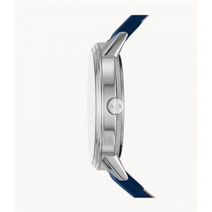 Armani Exchange Cayde Chronograph Blue Dial Blue Leather Strap Watch for Men - AX2746