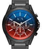 Armani Exchange Drexler Chronograph Black Dial Black Steel Strap Watch For Men - AX2615