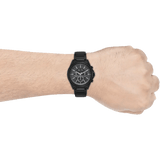 Armani Exchange Drexler Chronograph Black Dial Black Steel Strap Watch For Men - AX2639