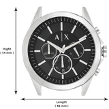Armani Exchange Drexler Chronograph Black Dial Silver Steel Strap Watch for Men - AX2600
