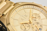 Armani Exchange Drexler Chronograph Gold Dial Gold Steel Strap Watch For Men - AX2602
