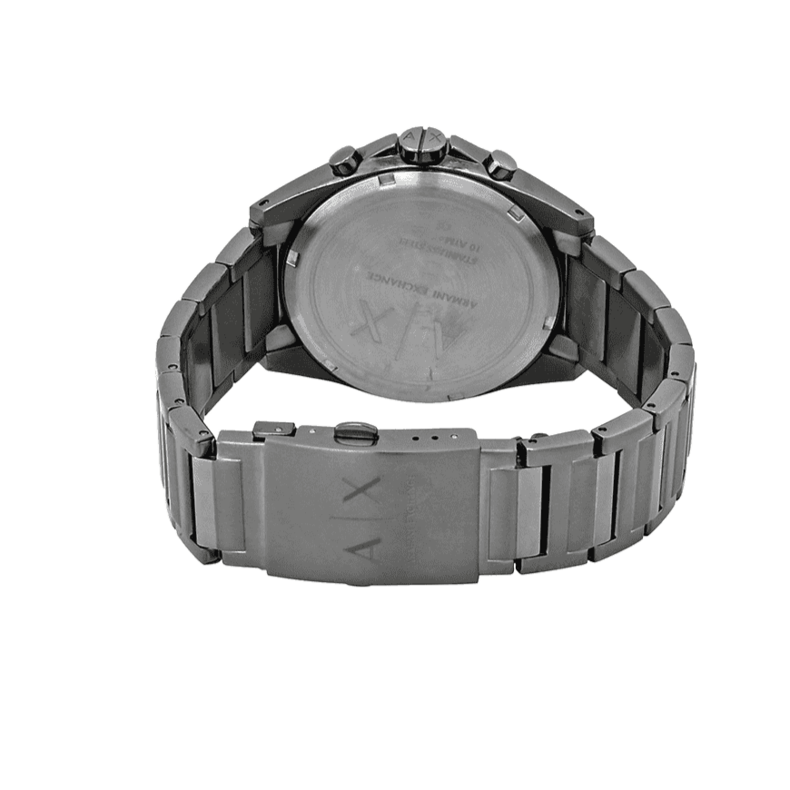 Armani Exchange Drexler Chronograph Grey Dial Grey Steel Strap Watch For Men - AX2603