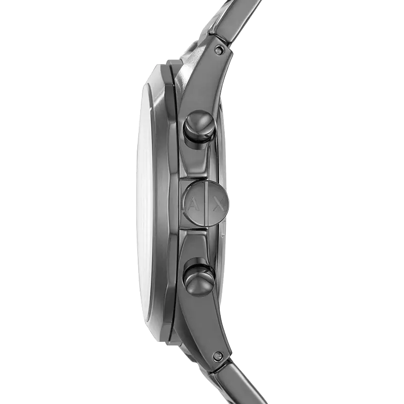 Armani Exchange Drexler Chronograph Grey Dial Grey Steel Strap Watch For Men - AX2603