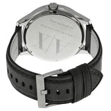 Armani Exchange Hampton Chronograph Black Dial Black Leather Strap Watch For Men - AX2101