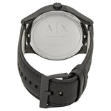 Armani Exchange Hampton Chronograph Black Dial Black Leather Strap Watch For Men - AX2400