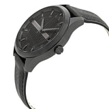 Armani Exchange Hampton Chronograph Black Dial Black Leather Strap Watch For Men - AX2400