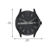 Armani Exchange Hampton Chronograph Black Dial Black Steel Strap Watch For Men - AX2104