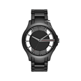 Armani Exchange Hampton Chronograph Black Dial Black Steel Strap Watch For Men - AX2189