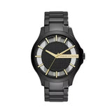 Armani Exchange Hampton Chronograph Black Dial Black Steel Strap Watch For Men - AX2192