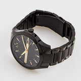 Armani Exchange Hampton Chronograph Black Dial Black Steel Strap Watch For Men - AX2413