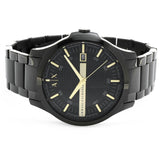 Armani Exchange Hampton Chronograph Black Dial Black Steel Strap Watch For Men - AX2413