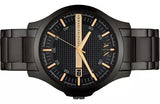 Armani Exchange Hampton Chronograph Black Dial Black Steel Strap Watch For Men - AX2413