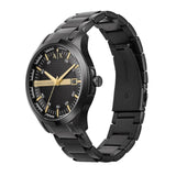 Armani Exchange Hampton Chronograph Black Dial Black Steel Strap Watch For Men - AX2413