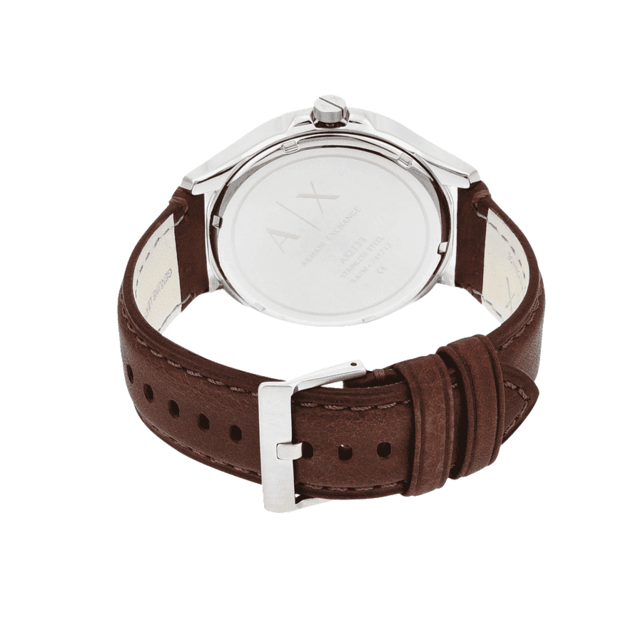 Armani Exchange Hampton Chronograph Blue Dial Brown Leather Strap Watch For Men - AX2133