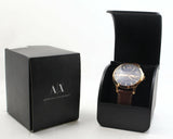 Armani Exchange Hampton Chronograph Blue Dial Brown Leather Strap Watch For Men - AX2172