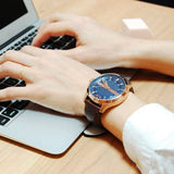 Armani Exchange Hampton Chronograph Blue Dial Brown Leather Strap Watch For Men - AX2172