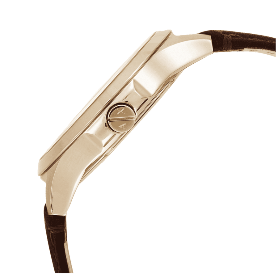 Armani Exchange Hampton Chronograph Blue Dial Brown Leather Strap Watch For Men - AX2172