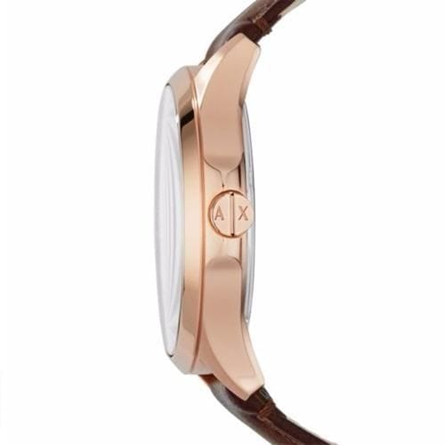 Armani Exchange Hampton Chronograph Blue Dial Brown Leather Strap Watch For Men - AX2172