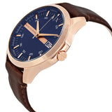 Armani Exchange Hampton Chronograph Blue Dial Brown Leather Strap Watch For Men - AX2172