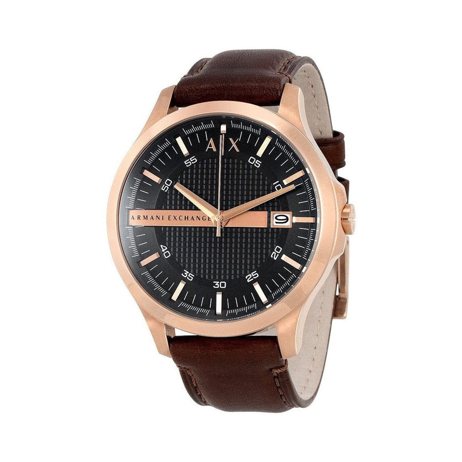 Armani Exchange Hampton Chronograph Blue Dial Brown Leather Strap Watch For Men - AX2172