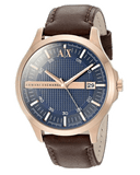 Armani Exchange Hampton Chronograph Blue Dial Brown Leather Strap Watch For Men - AX2172