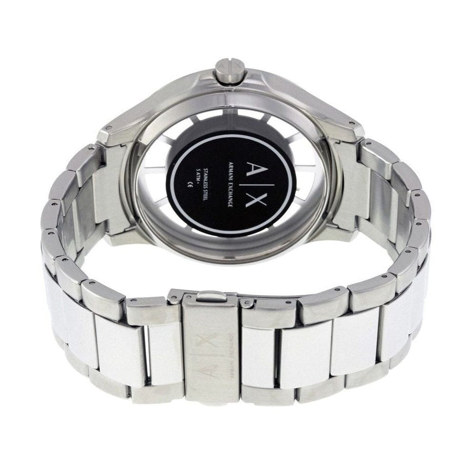 Armani Exchange Hampton Chronograph Blue Dial Silver Steel Strap Watch For Men - AX2178