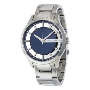 Armani Exchange Hampton Chronograph Blue Dial Silver Steel Strap Watch For Men - AX2178