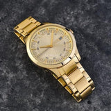 Armani Exchange Hampton Chronograph Gold Dial Gold Steel Strap Watch For Men - AX2415