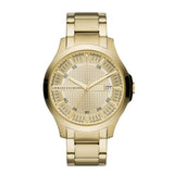 Armani Exchange Hampton Chronograph Gold Dial Gold Steel Strap Watch For Men - AX2415