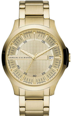 Armani Exchange Hampton Chronograph Gold Dial Gold Steel Strap Watch For Men - AX2415