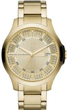 Armani Exchange Hampton Chronograph Gold Dial Gold Steel Strap Watch For Men - AX2415