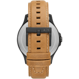 Armani Exchange Hampton Chronograph Green Dial Brown Leather Strap Watch For Men - AX2412