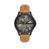 Armani Exchange Hampton Chronograph Green Dial Brown Leather Strap Watch For Men - AX2412