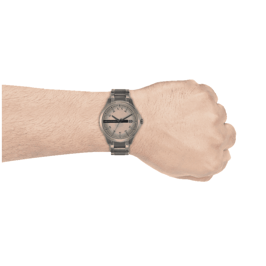 Armani Exchange Hampton Chronograph Grey Dial Grey Steel Strap Watch For Men - AX2194