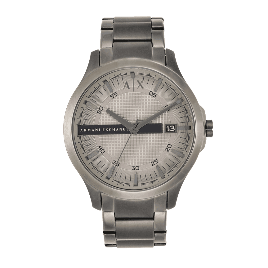 Armani Exchange Hampton Chronograph Grey Dial Grey Steel Strap Watch For Men - AX2194