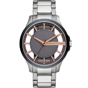 Armani Exchange Hampton Chronograph Grey Dial Silver Steel Strap Watch For Men - AX2405