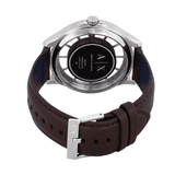 Armani Exchange Hampton Chronograph White Dial Brown Leather Strap Watch For Men - AX2187