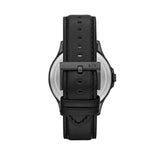 Armani Exchange Hampton Quartz Blue Dial Black Leather Strap Watch for Men - AX2411