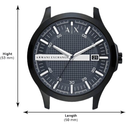 Armani Exchange Hampton Quartz Blue Dial Black Leather Strap Watch for Men - AX2411