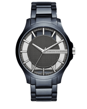 Armani Exchange Hampton Skeleton Grey Dial Blue Steel Strap Watch For Men - AX2401