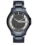 Armani Exchange Hampton Skeleton Grey Dial Blue Steel Strap Watch For Men - AX2401