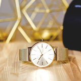 Armani Exchange Lola Analog Gold Dial Gold Mesh Strap Watch For Women - AX5536