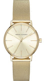 Armani Exchange Lola Analog Gold Dial Gold Mesh Strap Watch For Women - AX5536