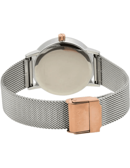 Armani Exchange Lola Analog White Dial Silver Mesh Strap Watch For Women - AX5537