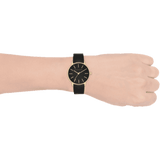 Armani Exchange Lola Three Hand Black Dial Black Mesh Strap Watch For Women - AX5548