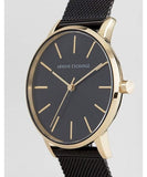 Armani Exchange Lola Three Hand Black Dial Black Mesh Strap Watch For Women - AX5548