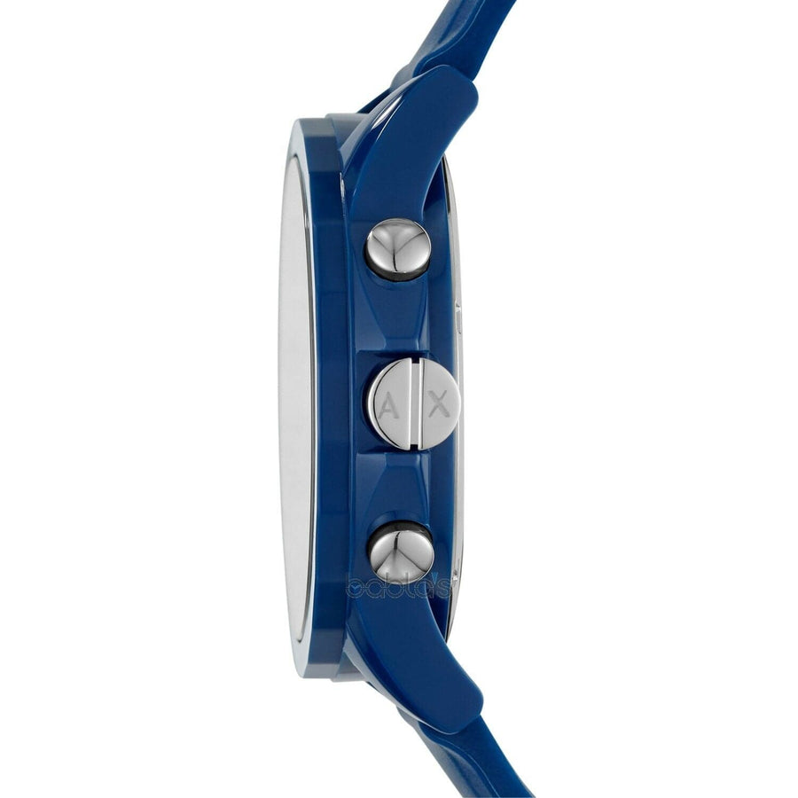 Armani Exchange Outerbanks Chronograph Blue Dial Blue Silicone Strap Watch For Men - AX1327