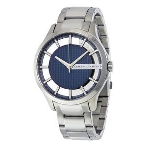 Armani Exchange Hampton Chronograph Blue Dial Silver Steel Strap Watch For Men - AX2178