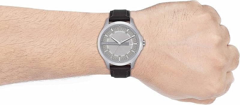 Armani Exchange Whitman Silver Dial Brown Leather Strap Watch For Men - AX2100